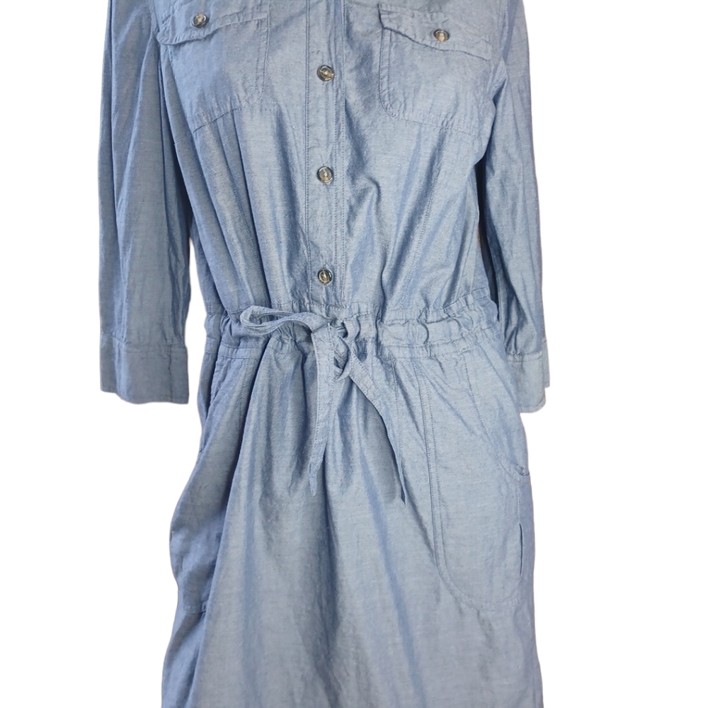 Tommy Hilfiger light denim dress military style M